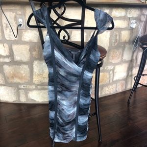 BCBGMaxAzria Black, White and Gray dress